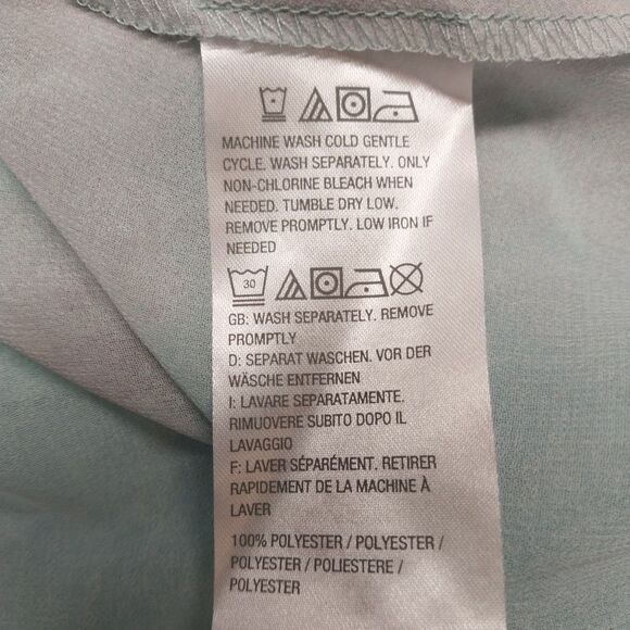 LOGO by Lori Goldstein Sheer Top 1X TieDye Ruffle Boho Chic Flowy Coastal Tunic - Picture 7 of 8